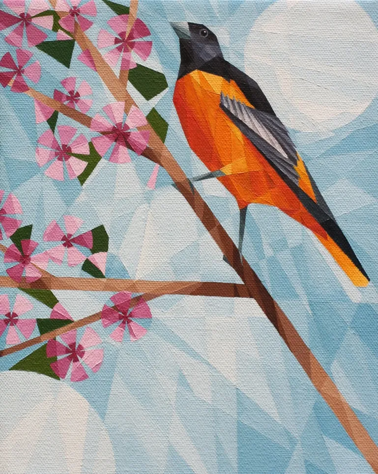 Painting of a Baltimore Oriole