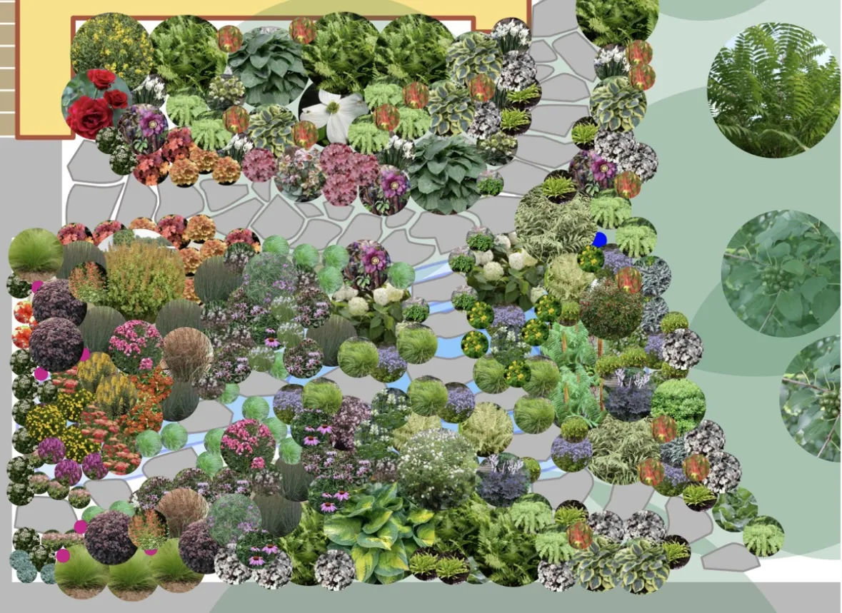 Oak Park garden design, after