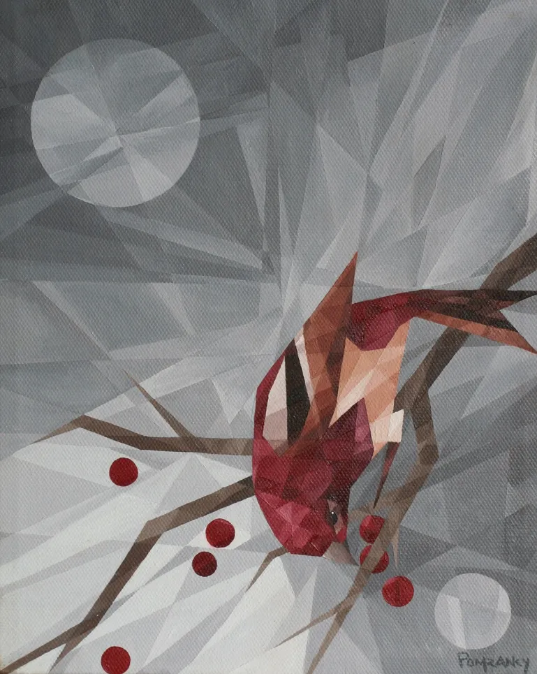 Painting of a Purple Finch