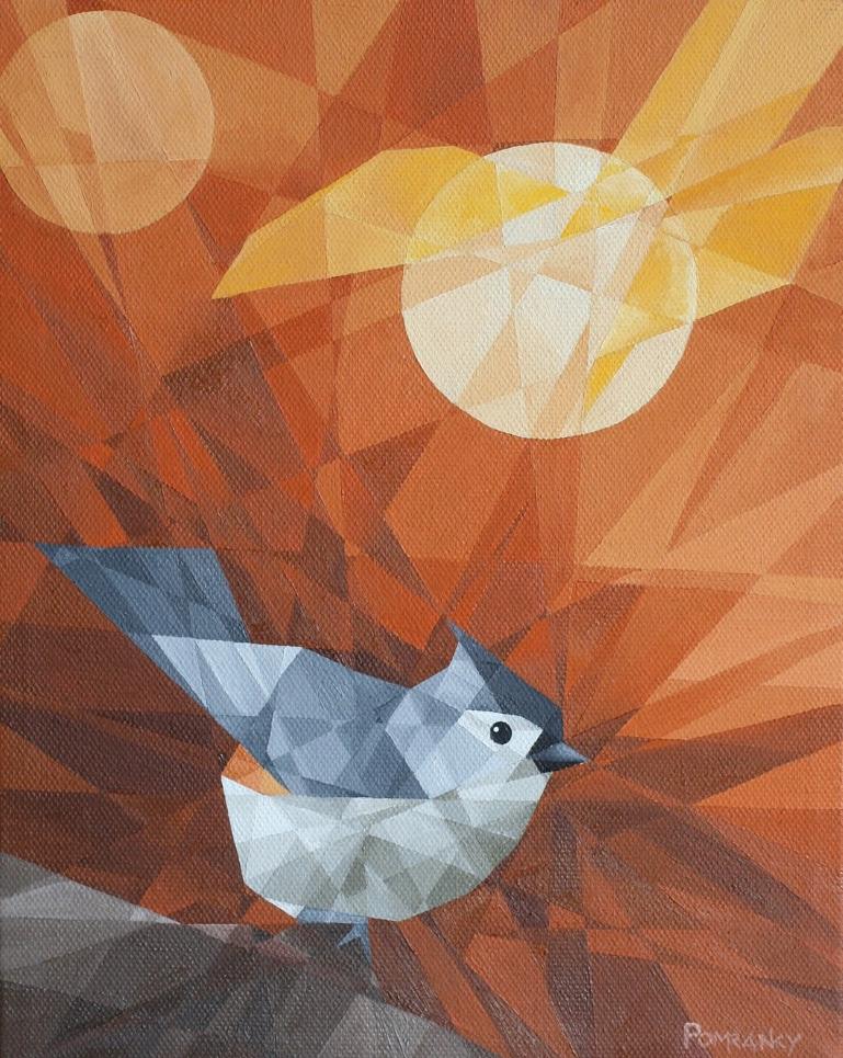 Painting of a Tufted Titmouse